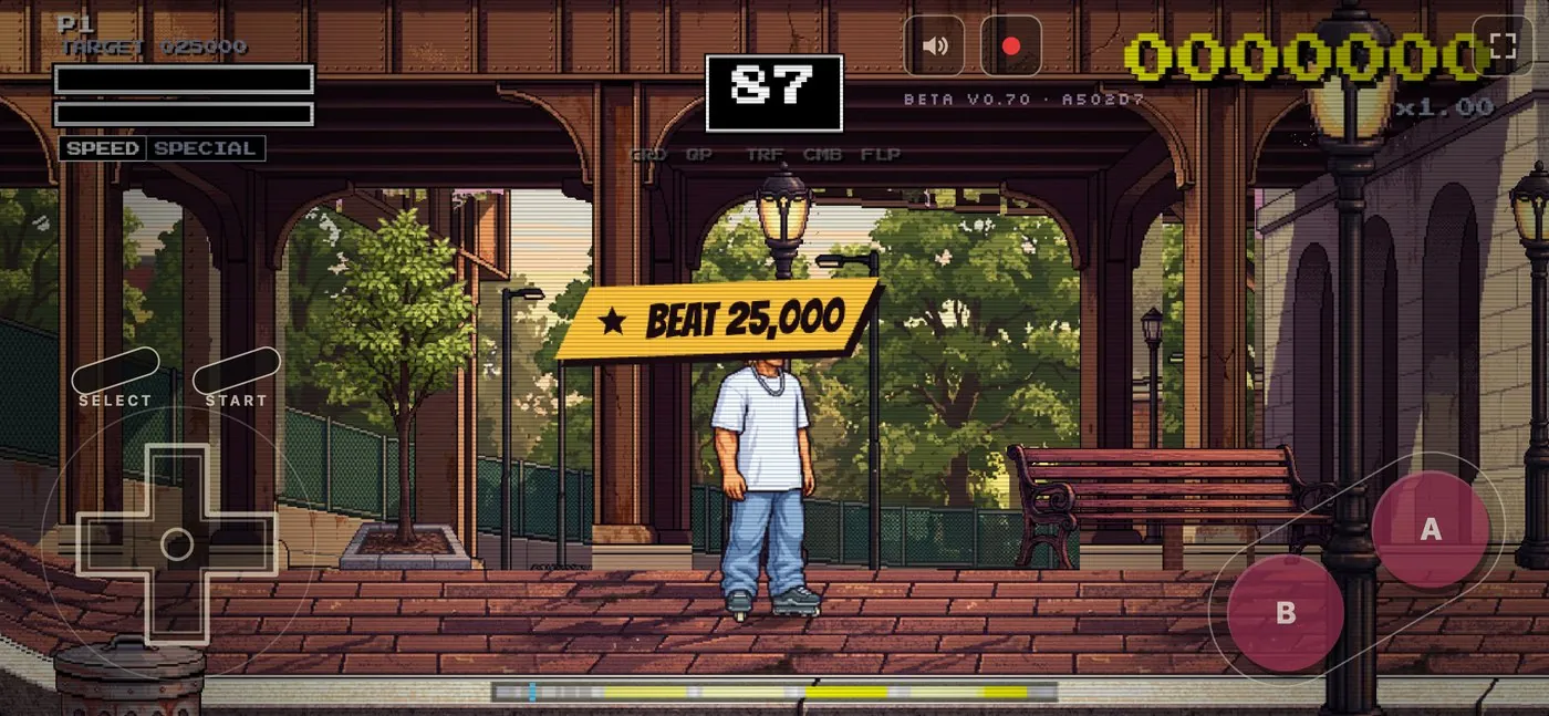 Street Blader on its side, the pad over the game